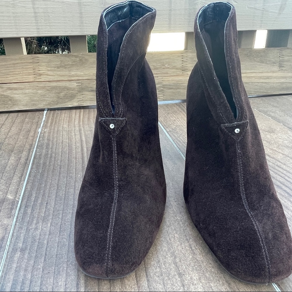 Franco Sarto Brown Suede leather slip on ankle boots size 7.5 - Picture 2 of 7